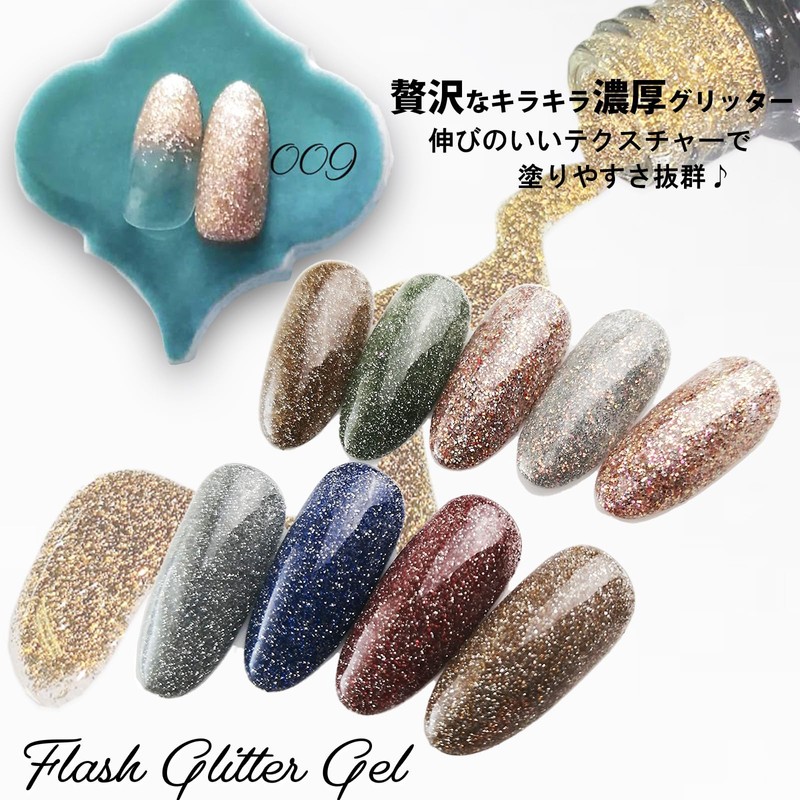 LULUGEL Flash Nails Gel Nail Glitter Mega Glitter Self Nail