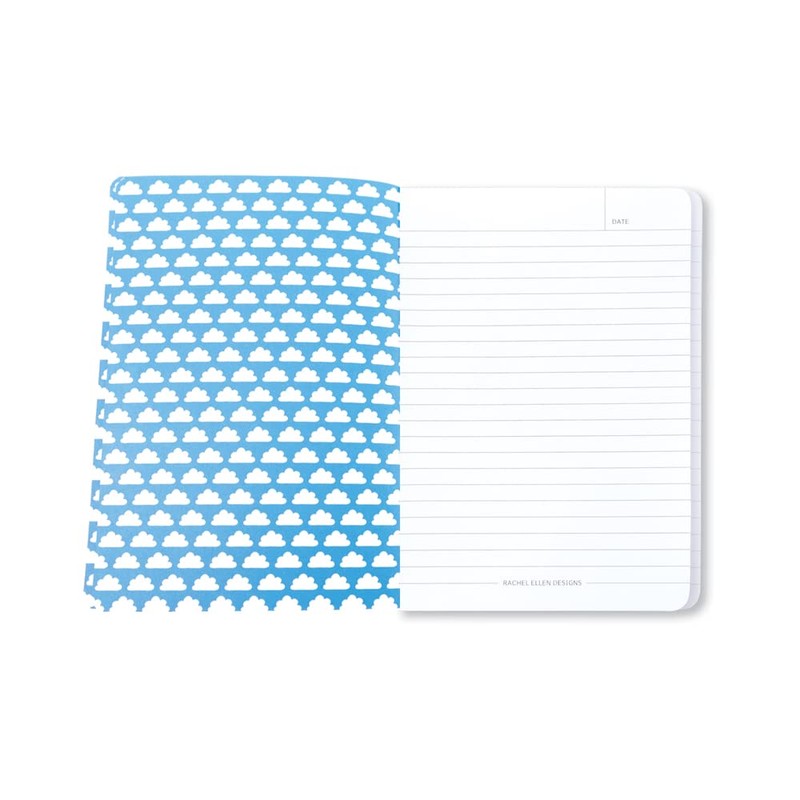 Rachel Ellen Gratitude Journal Blue Sunshine Rainbows Chunky Notebook, 240