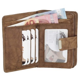 Ledershop24 Women’s Leather Wallet Purse, Various Colours Gift Set and Exclusive Ledershop24 Keyring