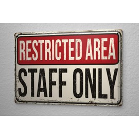 Tin Sign Nostalgia Profession Staff Only