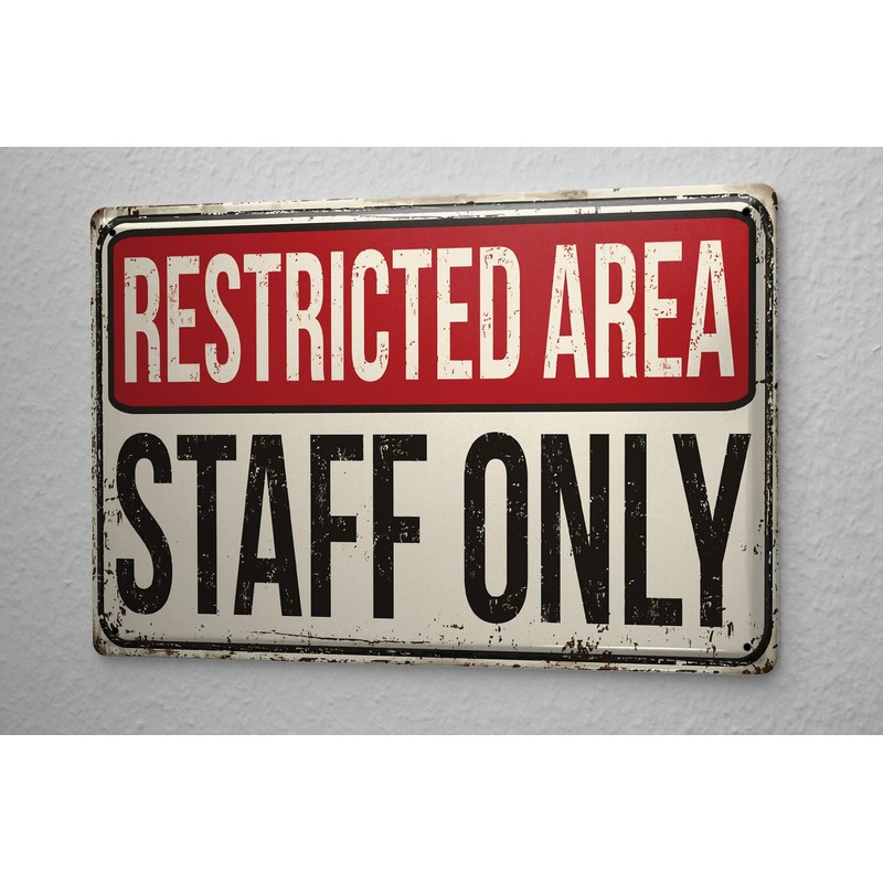 Tin Sign Nostalgia Profession Staff Only