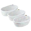 TOMVAES 3-Pack Woven Cotton Rope Storage Baskets, Oval Small, Medium,