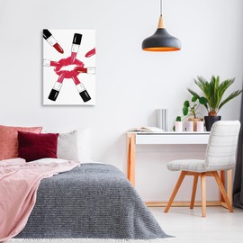 Stupell Industries Lipsticks & Kiss Canvas Wall Art Design by Martina Pavlova