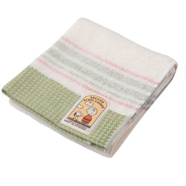 Nishikawa PN3668TW Snoopy Face Towel, 13.4 x 31.5 inches (34 x 80 cm), Washable, 100% Cotton, Organic Cotton, PEANUTS XT23126639 Made in Japan Green