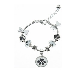 Infinity Collection Dog Charm Bracelet - Paw Print Jewelry- Dog Lovers Bracelet- Dog Owner Bracelet - Gift for Dog Lovers