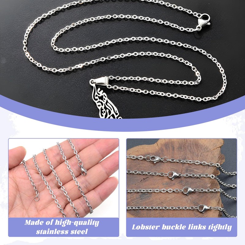 Stainless Steel Necklace Chain,10 PCS Stainless Steel Chain,Silver Chain for