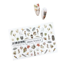 IBDI Flower Nail Decals/Sliders #Colorful 94 for Manicure or Pedicure, Decal for Nails, Slider for Manicures and Pedicures, Nail Art