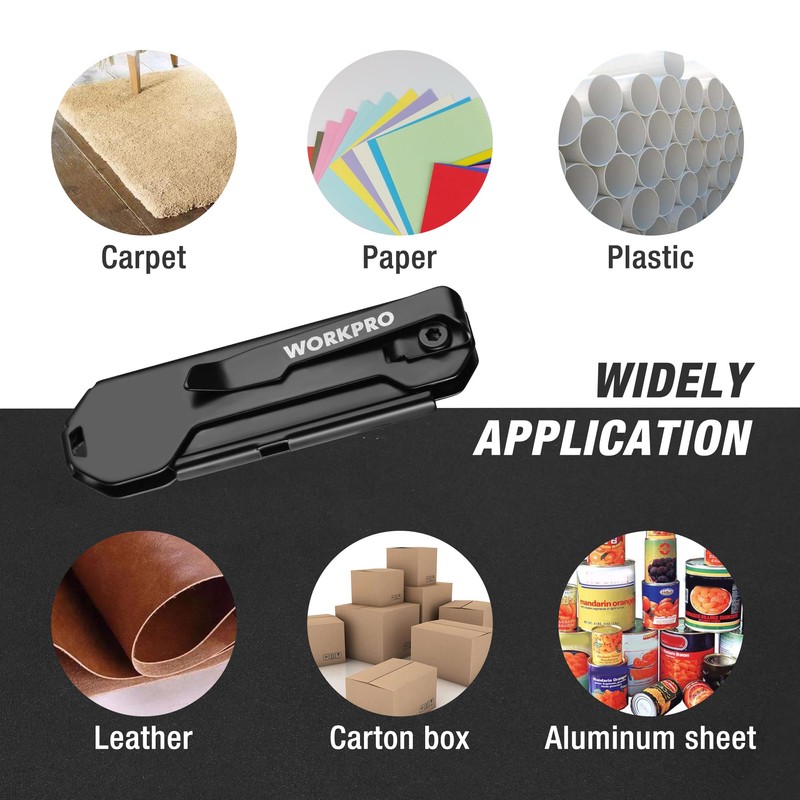 WORKPRO EDC Folding Utility Knife, Mini Box Cutter with Quick