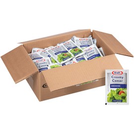 Kraft Signature Creamy Caesar Salad Dressing Single Serve Packet (1.5 oz Packets, Pack of 60)