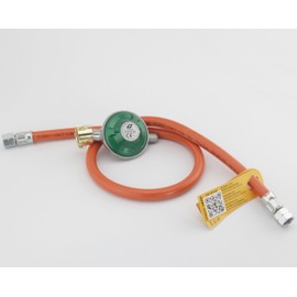 Pressure Regulator Set Gas Regulator with Safety Sticker Gas Pressure Regulator Set with Hose in Various Lengths for Gas Cookers, Gas Grills or Paella Grills (30 mbar with 80 cm Gas Hose)