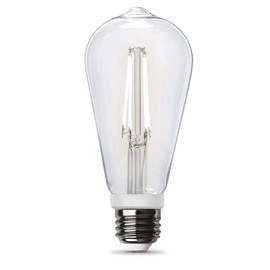 Feit Electric Edison Bulb, Motion Sensor Activates in Dark Settings Only - LED Filament Bulb with White Filament, E26 Base, 60W Equivalent ST19 ST19CL950CA/MM/FILED