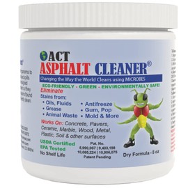 ACT Asphalt Cleaner – Eco-Friendly Dry Powder Oil Stain Remover for Driveways, Parking Lots & Roadways | HOA Approved | Bioremediation Formula | Safe around Pets | 8oz