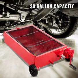 Unbranded 20 Gallon Oil Drain Pan Low Profile Dolly w/ Pump and Wheels Car Truck