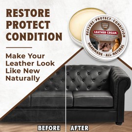 European Leather Care 2 oz Cream Leather Cleaner and Conditioner All Natural Leather Boots Leather Maintenance Cream Leather Conditioner Shoe Polish, Leather Couch, Furniture, Purses, Car, Saddle USA