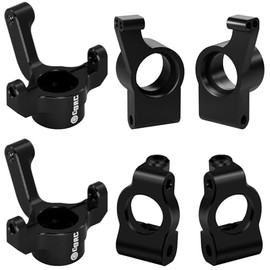 OGRC Aluminum Alloy Steering Knuckles, Caster Blocks C Hubs and Rear Hubs for 1/24 Losi Micro-B Buggy Upgrade Parts (Black)