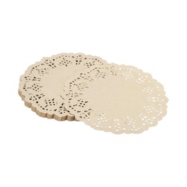 YELARXI Paper Doilies, Paper Lace Doilies Disposable Round Modern Decorative Placemats Bulk, 3.5 Inch Fit for Cakes Desserts Crafts Baked Grilled Fried Food Tableware (150 Pack, Kraft)