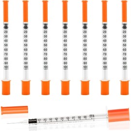 MKUCCD Syringes 30G 1ml/cc 5/16" (8mm) Dispensing Tools，Lab Syringes, Plastic Syringe Individually Wrapped,Pack of 30