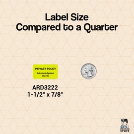 Privacy Policy Acknowledgment on File Labels for HIPAA Compliance, 1-1/2" x 7/8", Yellow with Black Text, Permanent Adhesive, 250 Stickers/Box, Doctor Stuff