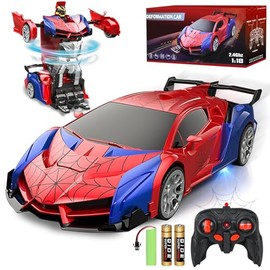 Carro de Control Remoto para Niños, Robot de Deformación RC 2.4 GHz, Carro RC De Juguete Deformado de 360°Rotación, con Luces LED, Regalo Ideal para Niños de 6 a 15 Años, Cumpleaños, Fiestas, Navidad