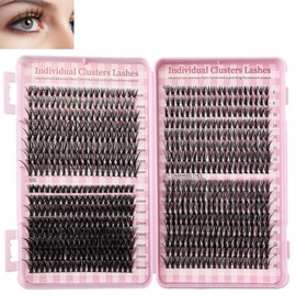640 Pieces Cluster Lashes Individual Eyelashes, 9-16mm Natural Russian D Curl Lashes | Soft & Fluffy Thick Lash Extensions for Women and Girls (30D, 40D, 50D)