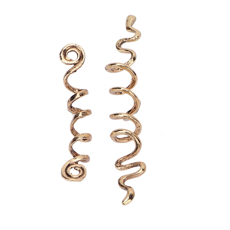 206pcs Dreadlocks Hair Jewelry Rings DIY Alloy Metal Golden Silver