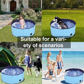 Dog Pool Foldable pet Pool Dog Swimming Pool pet Swimming Pool PVC Non-Slip for All Kinds of Pets (32x8in)