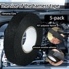 CHUANGDANG Black Wiring Harness Electrical Tape,19mmx15m,5-Pack,High Temp Fabric Cloth Tape