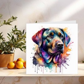 Watercolour Labrador Greeting Card Labrador Birthday Card 145 x 145mm