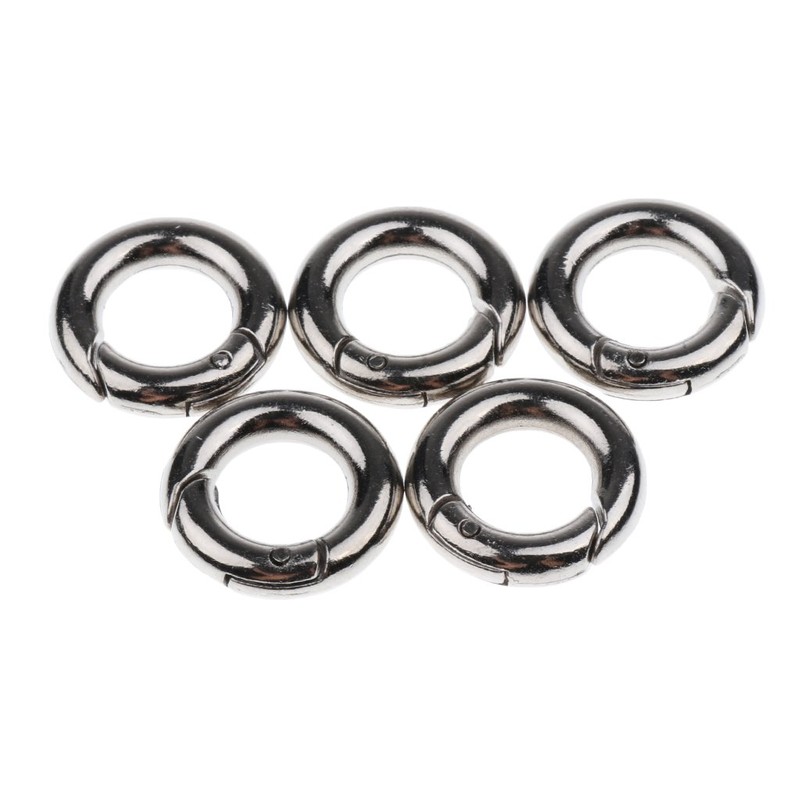 SONONIA 5pcs Round Snap Open Hook Spring Ring Keychain Carabiner