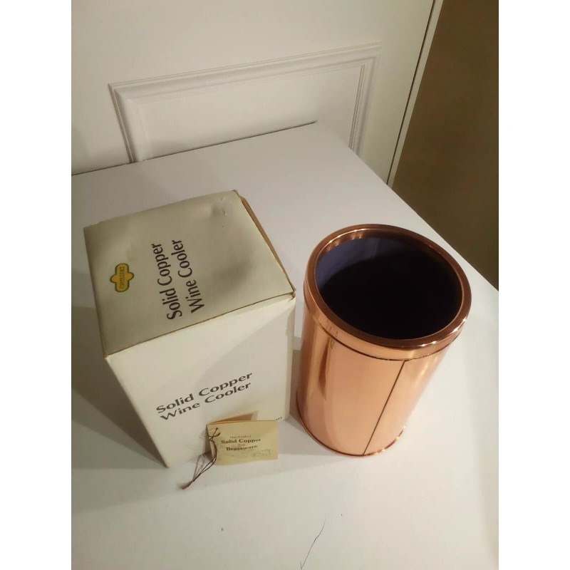 Vintage (New in Box) Solid Copper Wine Bottle Cooler Brass