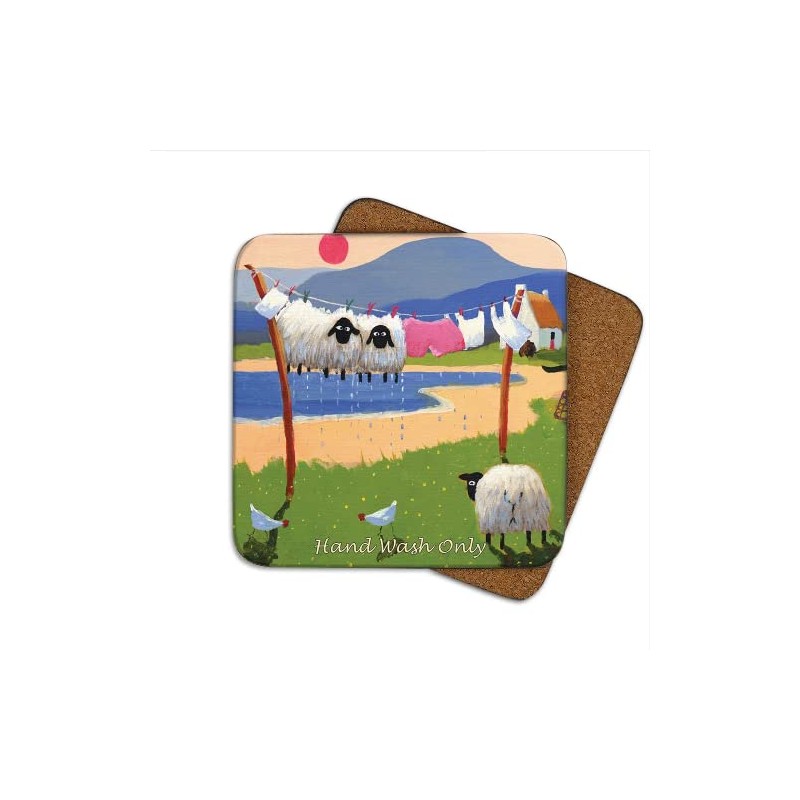 Hand Wash Only Coaster by Thomas Joseph - Funny Sheep