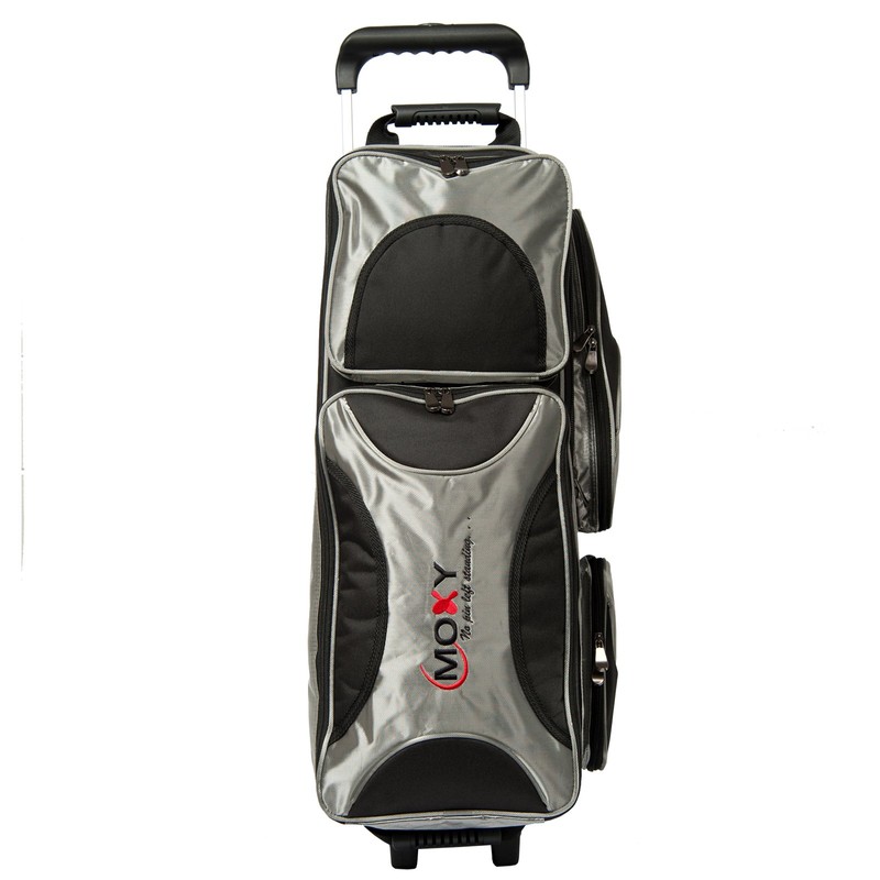 Moxy Bowling Products Deluxe Triple Roller Bowling Bag- Silver/Black