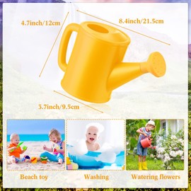Meooeck 6 Pieces Watering Can with Handles for Kids Beach Garden Plastic Watering Can Toddler Watering Can for Boys Girls Gardening Play Time Practical Use, Yellow, Pink, Blue