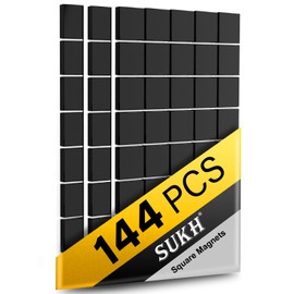 144Pcs Square Magnets Magnetic Tape Strip - Magnet Sheets with Adhesive Backin One Side Self Adhesive on The Other Side for Fridge Organisation,Art Project,Classroom