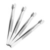 Healeved 4pcs Precision Stainless Steel Tweezers Flat Tips Collector Tools