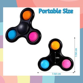 Andii Unwind with Our Exclusive Rainbow Pop-It Fidget Spinner - The Ultimate Stress Reliever and Unique Gift! - Black