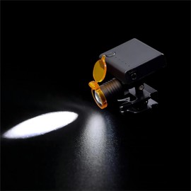ALKITA 3W LED Headlight Lamp Clip-on Type with Filter for Binocular Loupe Black Metal Clip