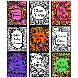 Yeaqee 36 Pcs Fuzzy Velvet Coloring Poster 8 x 10 Inches Poster Inspirational Quotes Poster Positive Velvet Art Poster Ideal for Family Time Crafts Coloring Care Facilities Arts