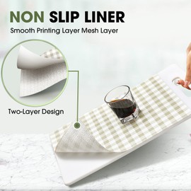 Beautysaid Shelf and Drawer Liner for Kitchen Cabinet, Non Adhesive Non Slip Shelf Paper Waterproof Washable Thickened for Dresser Pantry Shelve Bathroom Protector Liner(Checkered,23.6 in x 10 FT)