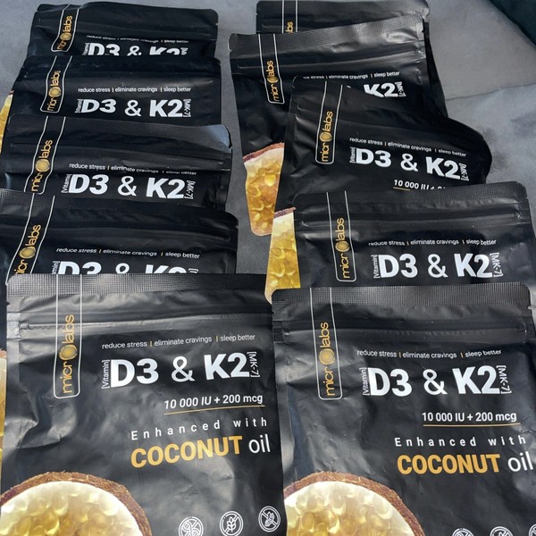 10 BagsVitamin D3 & K2 Softgels 10,000 IU + 200