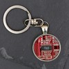 Recycled circuit board keychain, round (red)