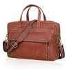 HLC 18 Inch Full Grain Leather Briefcase messenger shoulder bags