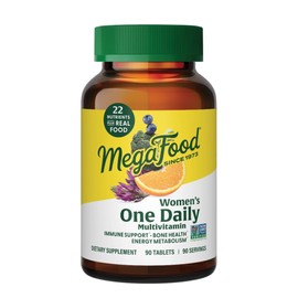 MegaFood Womens Multivitamin One Daily - Multivitamin for Women - Vitamin C, Vitamin D, Iron & B Vitamins - Bone, Energy Metabolism & Immune Support - Vegetarian, GlutenFree - 90 Tablets, 90 Servings | MegaFood