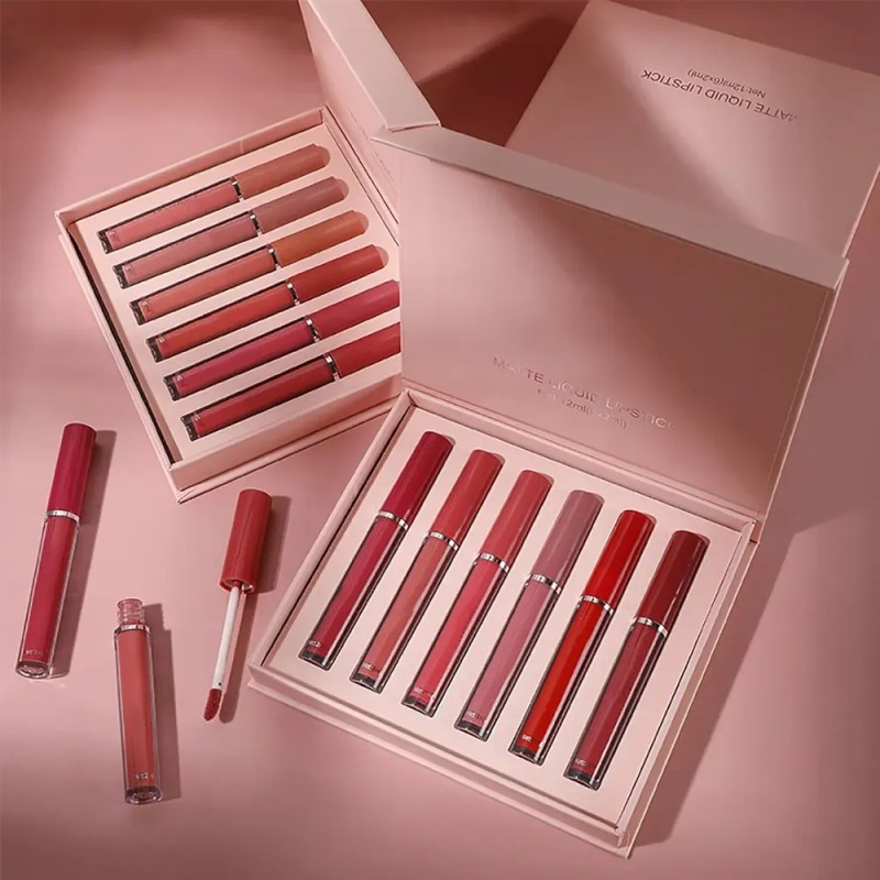 Nuevo Producto Cosmético, Juego De 6 Esmaltes Para Labios, N