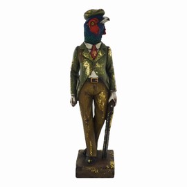 Fiesta Studios The Hunting Pheasant Statue Vintage Clothing Style Unique Novelty Decor Steampunk Fantasy Dapper Animals H26cm