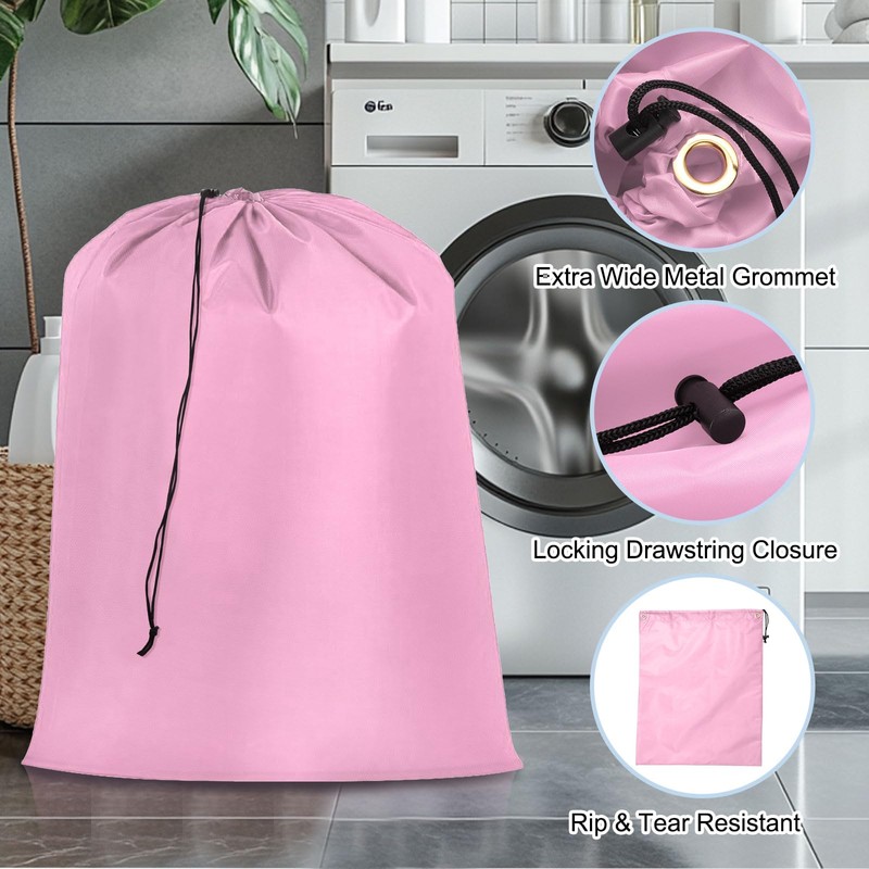 sourcing map Laundry Bag with Drawstring Closure, 27"x22" Dirty Clothes