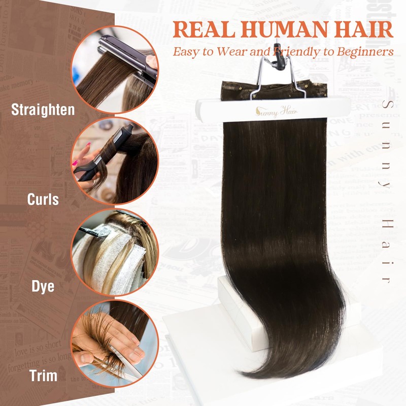 Sunny Hair Clip in Hair Extensions Human Hair Invisible Clip