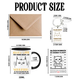 Tasse Abschied Kollegin Mit Karte & Schlüsselanhänger & Umschlag Tasse Für Jobwechsel Mit Lustigem Spruch Personalisiertes Abschiedsgeschenk Für Kollegen