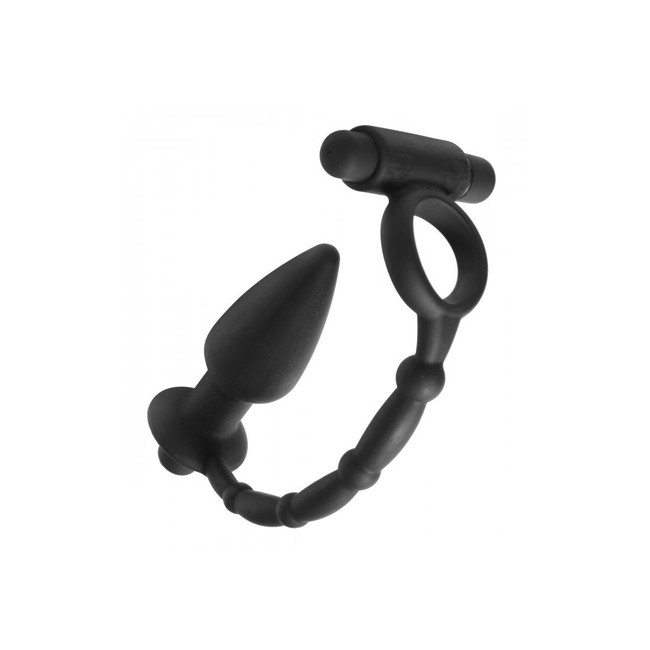 Master Series Viaticus Dual Cock Ring and Butt Plug Vibrator