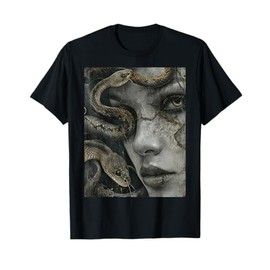 Medusa Greek Mythology Occult Scary Dark Grunge Art T-Shirt